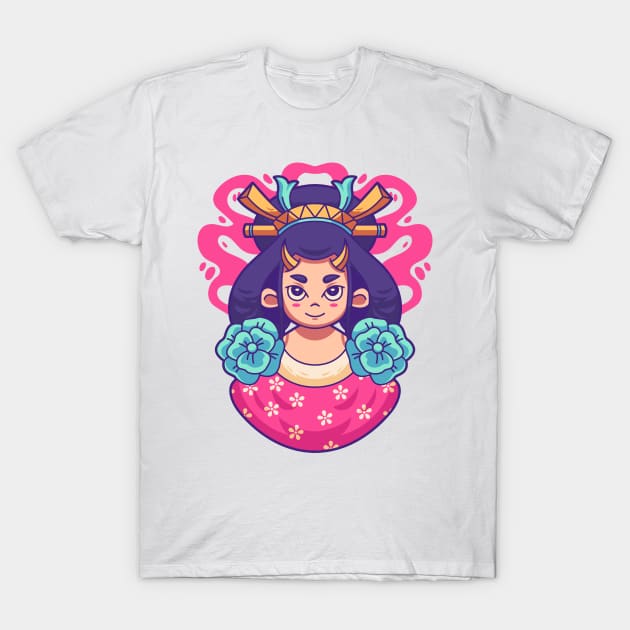 Cute Geisha T-Shirt by yellowline